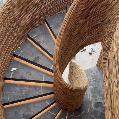 Indoor spiral staircase