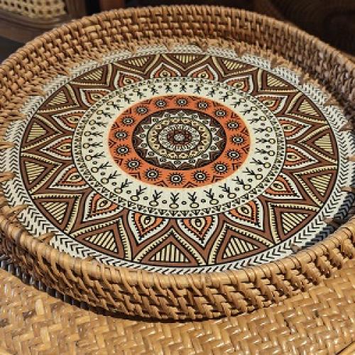 wicker rattan tray